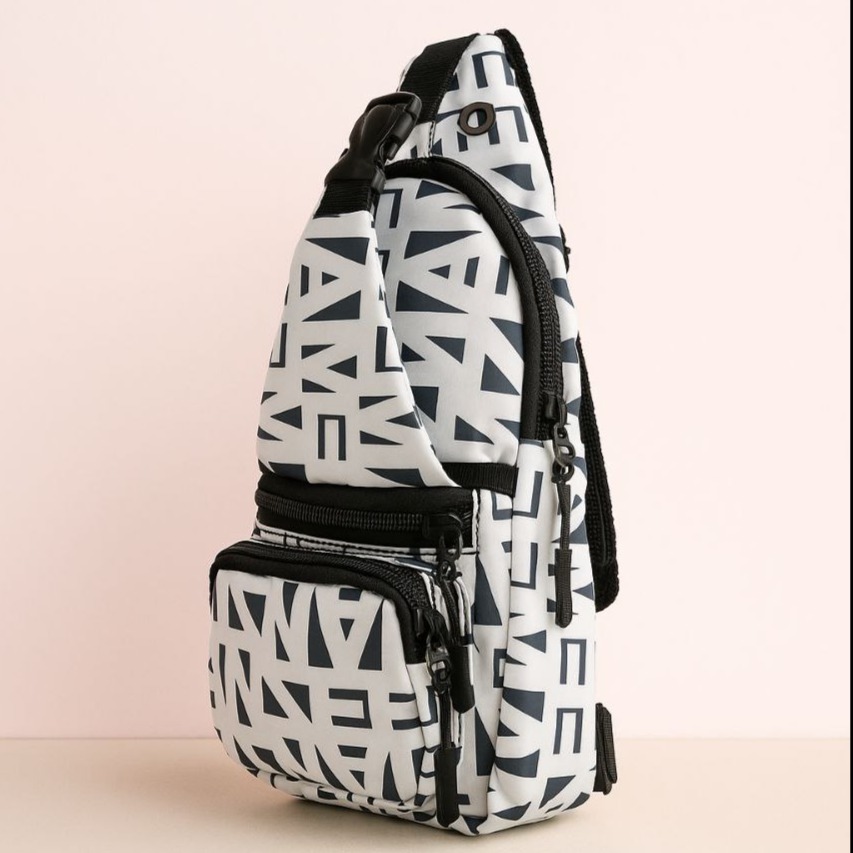 بادی بگ قفلدار مشکی سفید (1004)